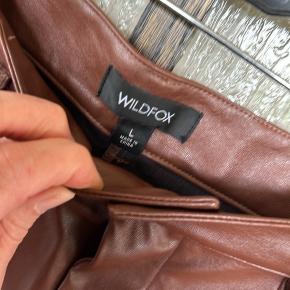 Wildfox Princess Seams Split Hem Faux Leather Pants size large NWT - Picture 3 of 7